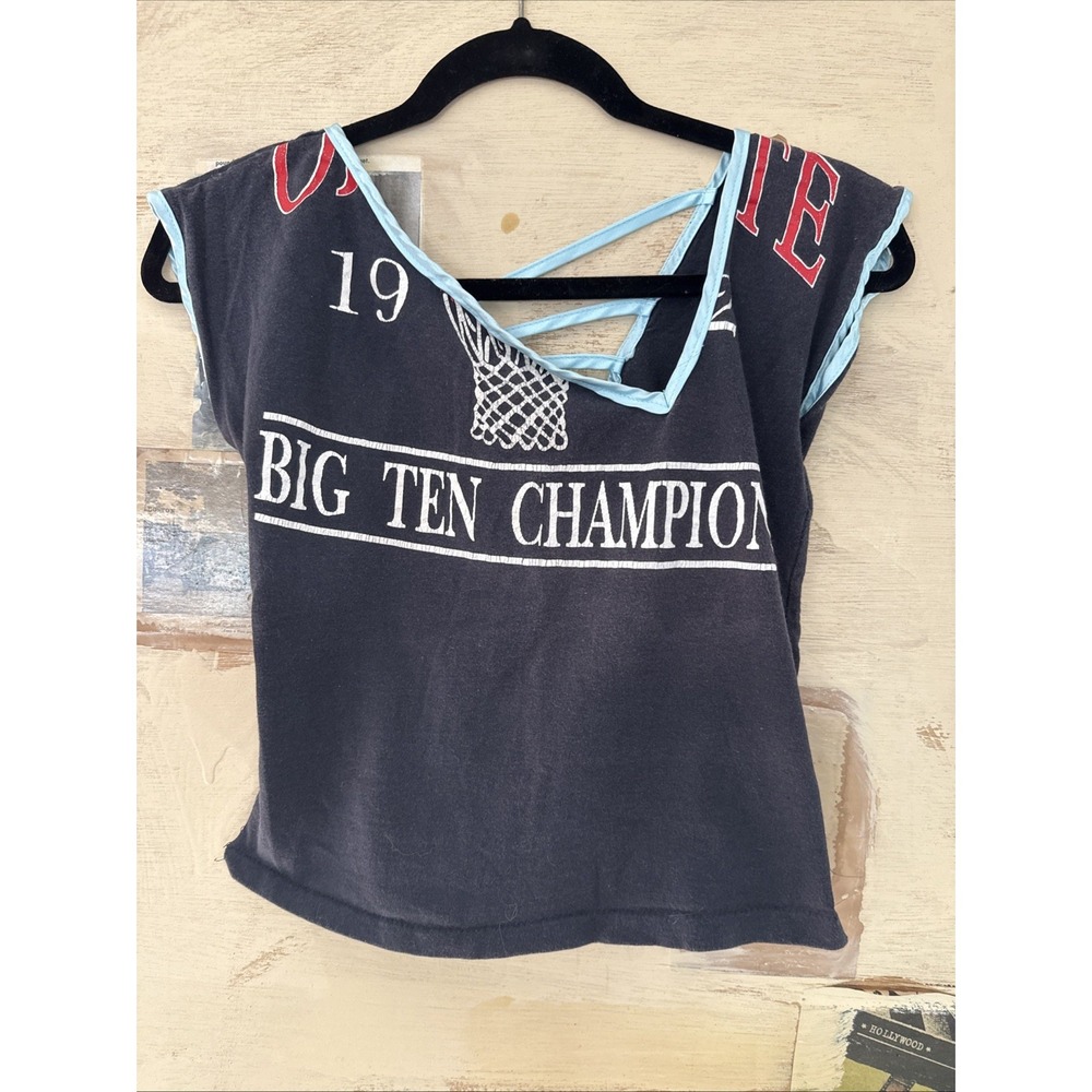 Vintage Urban Outfitters‎ Recycled Repurposed Girls Gym Shirt Basketball